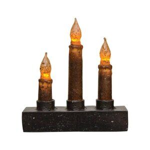 Primitive new Nook Candle light with burnt ivory candles - Timer